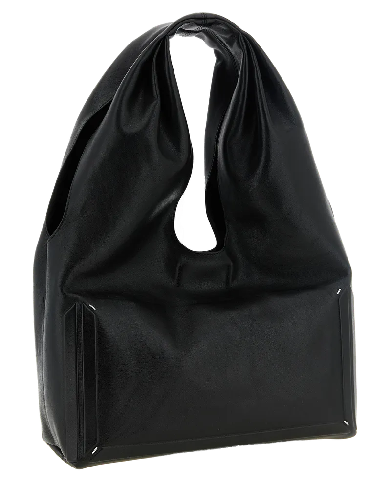 Maison Margiela Women's Black Lamb Leather Shoulder Bag Black