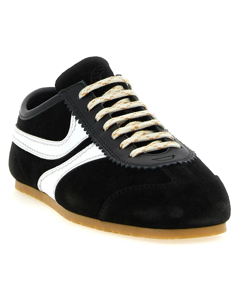 Dries van Noten Suede and Leather Colorblock Sneaker — Black Black