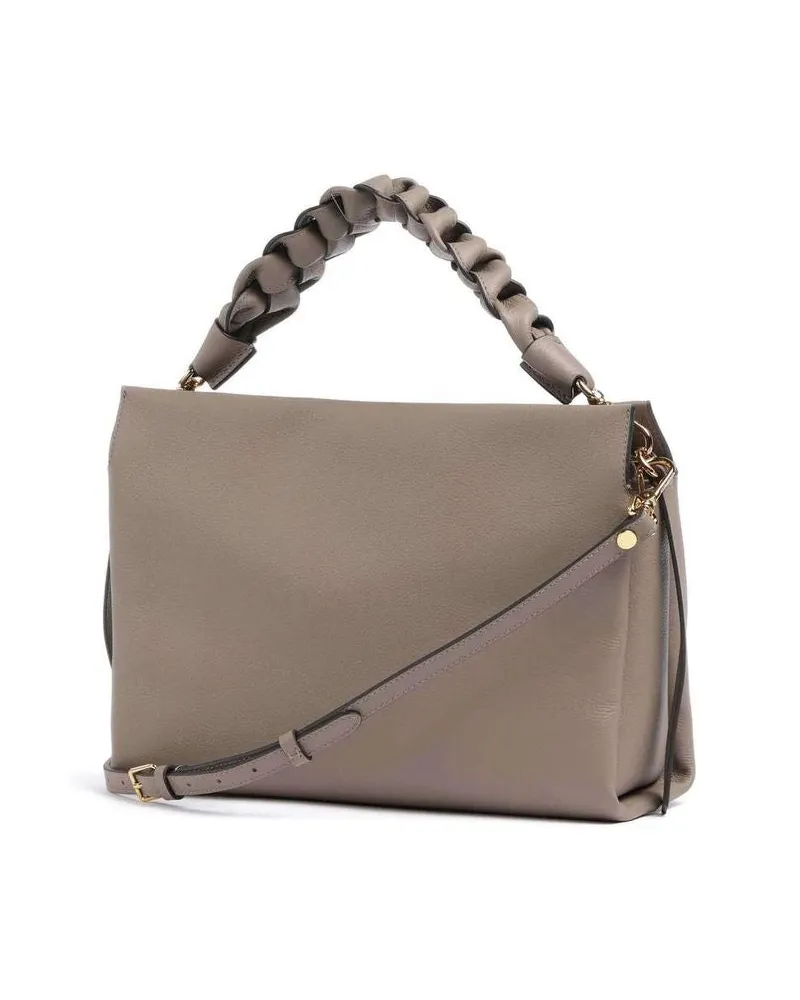 Coccinelle Women's Hobo Bag Warm Taupe-Rosette Double Grainy Leather - Handbags Taupe/rosette Taupe