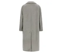 Women's Gray Alpaca Leather Coat Clothing