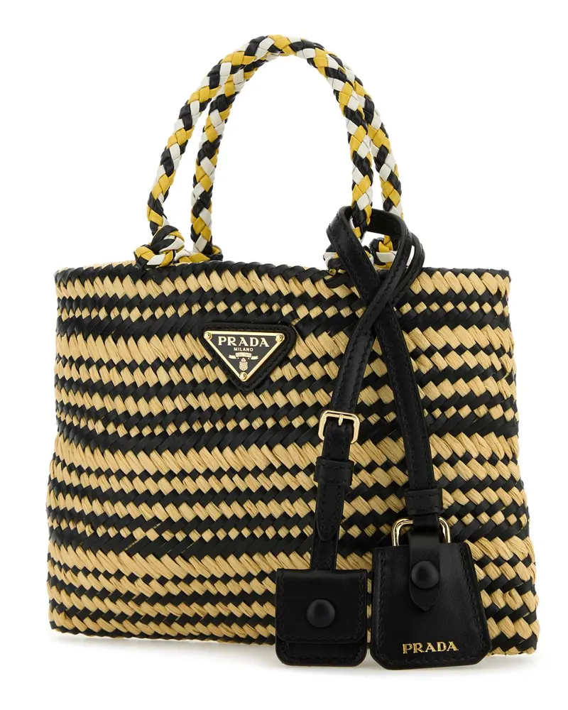 Prada Women's Mano Tote Multicolor Calfleather Multicolor