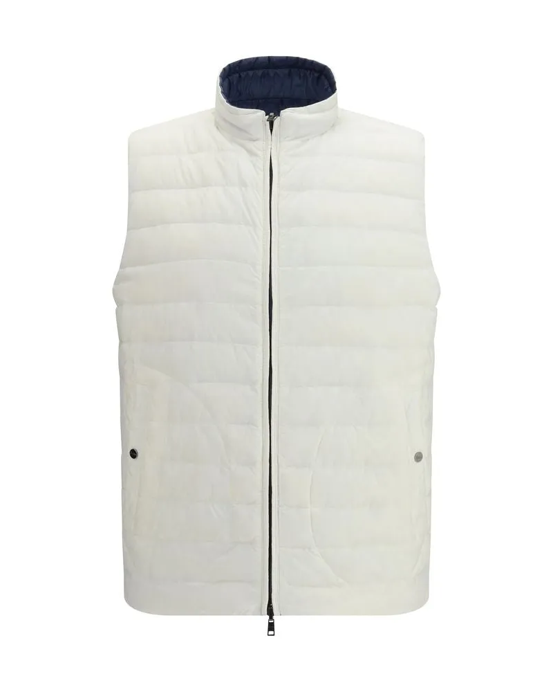 Herno Men White Polyamide Sleeveless Jacket Clothing Navy