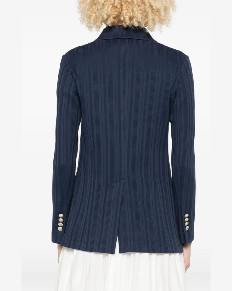 CIRCOLO 1901 Double-Breasted Pinstripe Blazer — Navy Navy