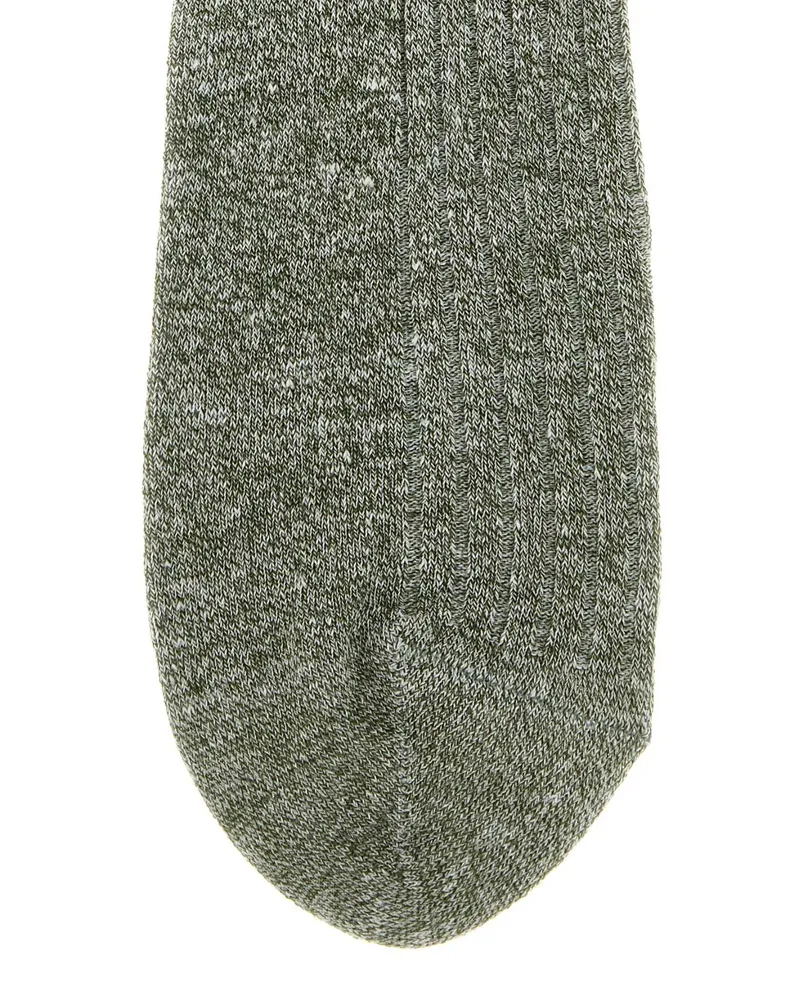 Gallo Men's Melange Green Stretch Linen Blend Socks Verde Calze Green