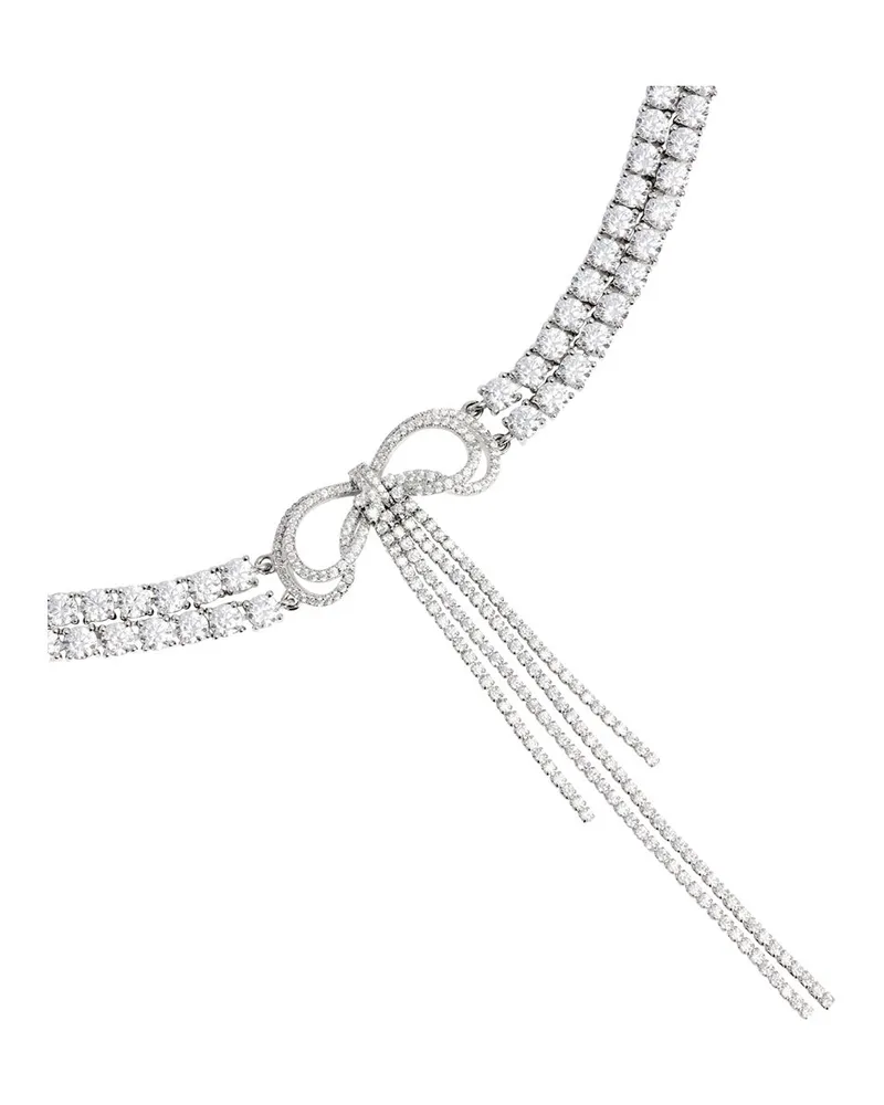 Self-Portrait Women's Choker Necklace Silver Metal Metallic Necklaces Silver
