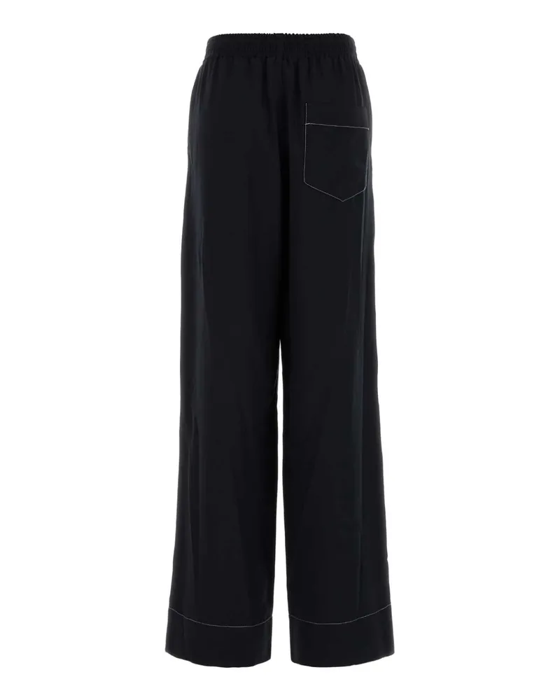 A.P.C. Women's Midnight Blue Viscose Blend Wide-Leg Lucy Pant Darknavy Exterior: Virgin Wool Pantaloni Trousers Navy