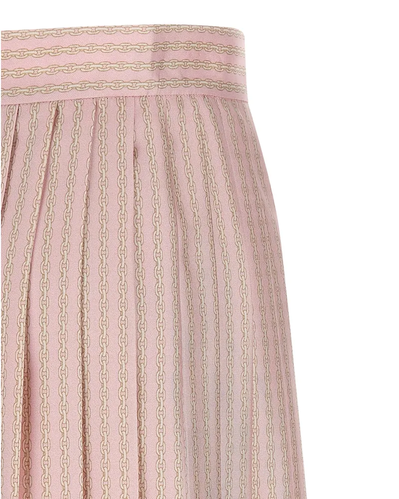 Versace Versace Treasure Silk Pleated Skirt — Pink Pink