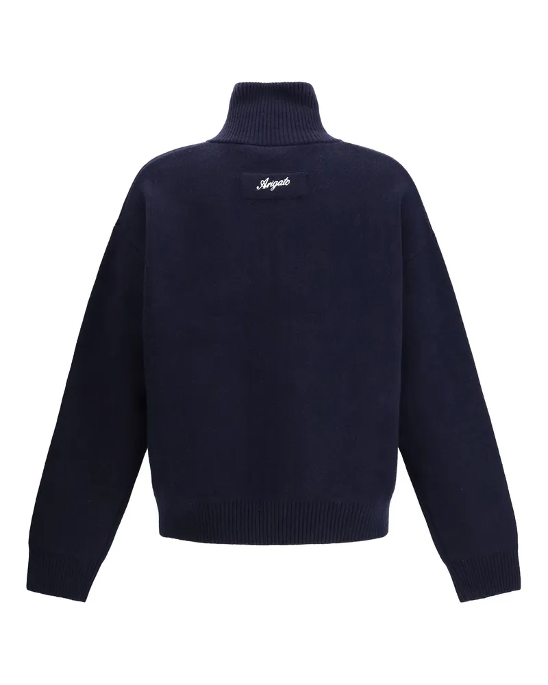 Axel Arigato Wool-Blend Zip-Up Sweater — Navy Navy