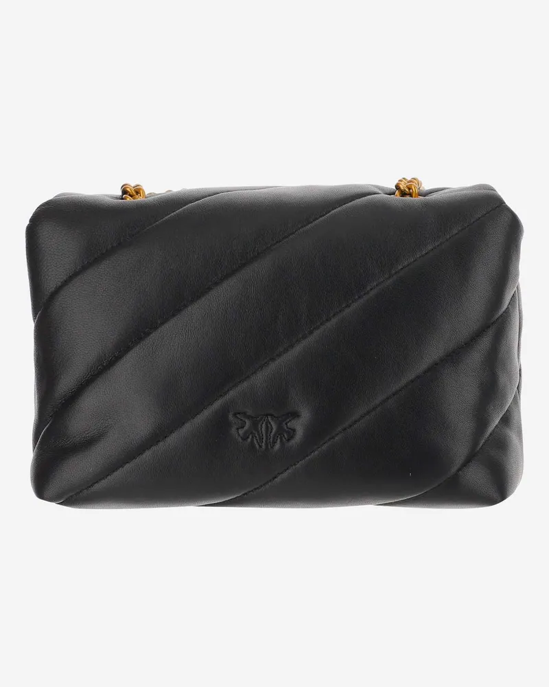 Pinko Women's Shoulder Bag Love Mini Puff Black Leather Black