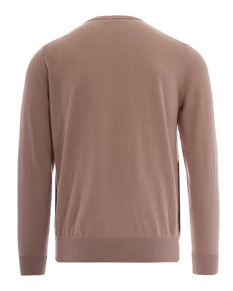 Ballantyne Men's Knit Jumper Rombi Dark Sand Sand-Rope-Fondant-Light Beige Cotton Jumpers Sand/rope/fondant/light Sweater Beige