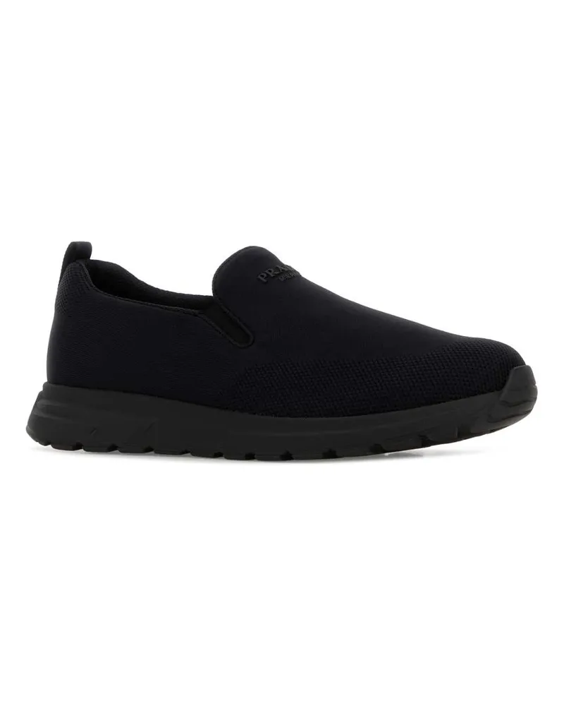 Prada Slip-On Knit Sneaker — Black Black