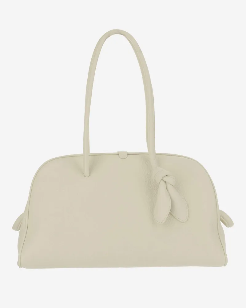 Jacquemus Bow-Handle Calfskin Shoulder Bag — White White