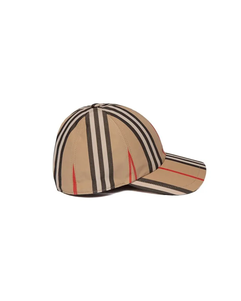 Burberry 81224001 Icon Stripe Cotton Baseball Cap — Beige Beige
