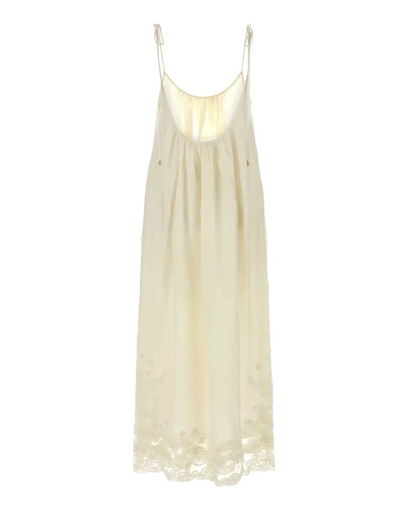 Cult Gaia Women's Ivory Cotton Blend Magda Dress Offwhite Exterior: Silk Abiti White