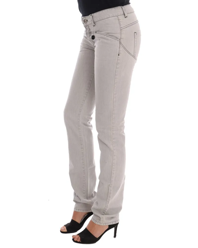 CoSTUME NATIONAL Women's Gray Wash Cotton Slim Jeans Clothing Gray