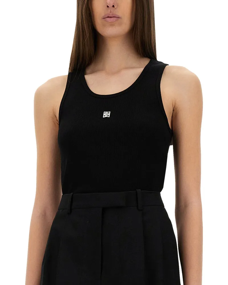 Givenchy Logo Cotton Tank Top — Black Black