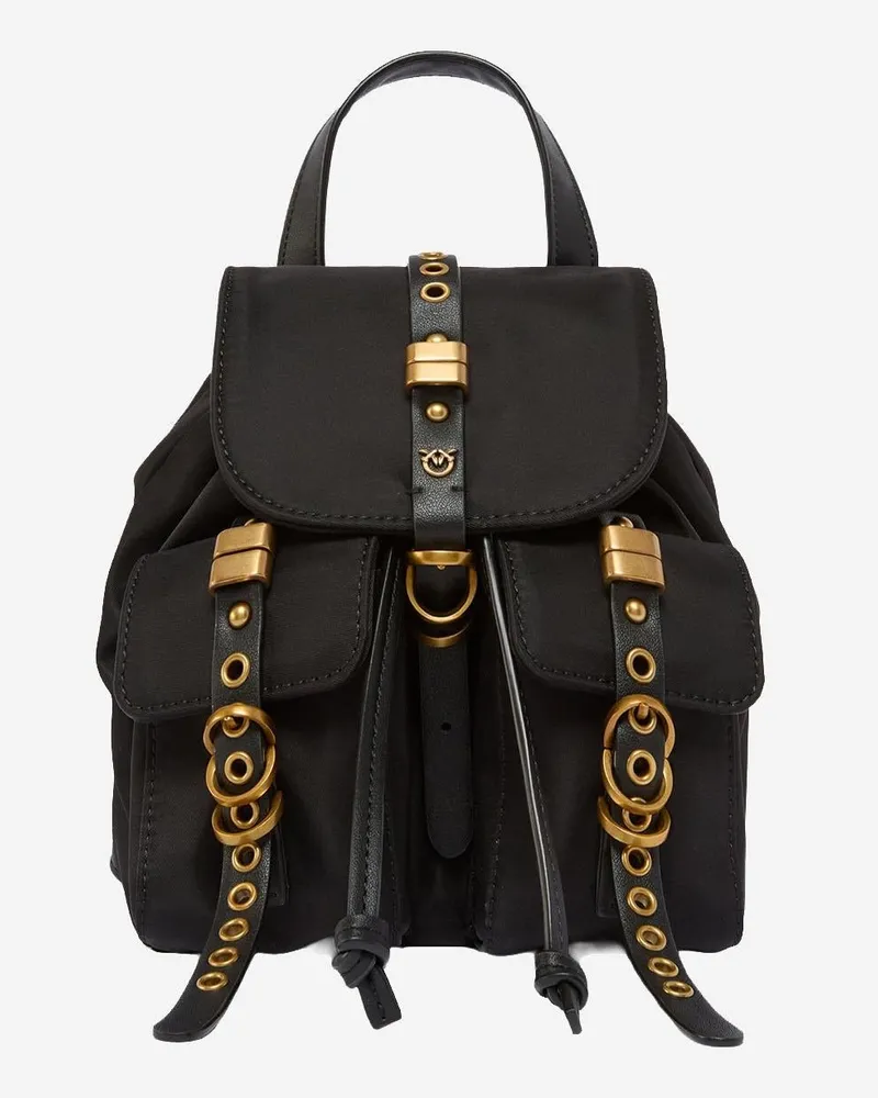 Pinko Women's Nylon Backpack Black Backpacks Black