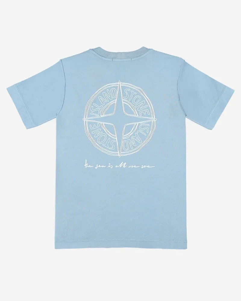 Stone Island Logo-Embellished Cotton T-Shirt — Blue Blue