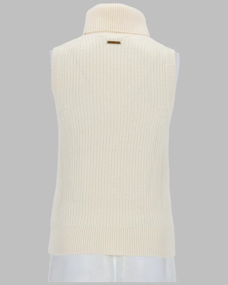Michael Kors Wool-Blend Sleeveless Sweater — White White