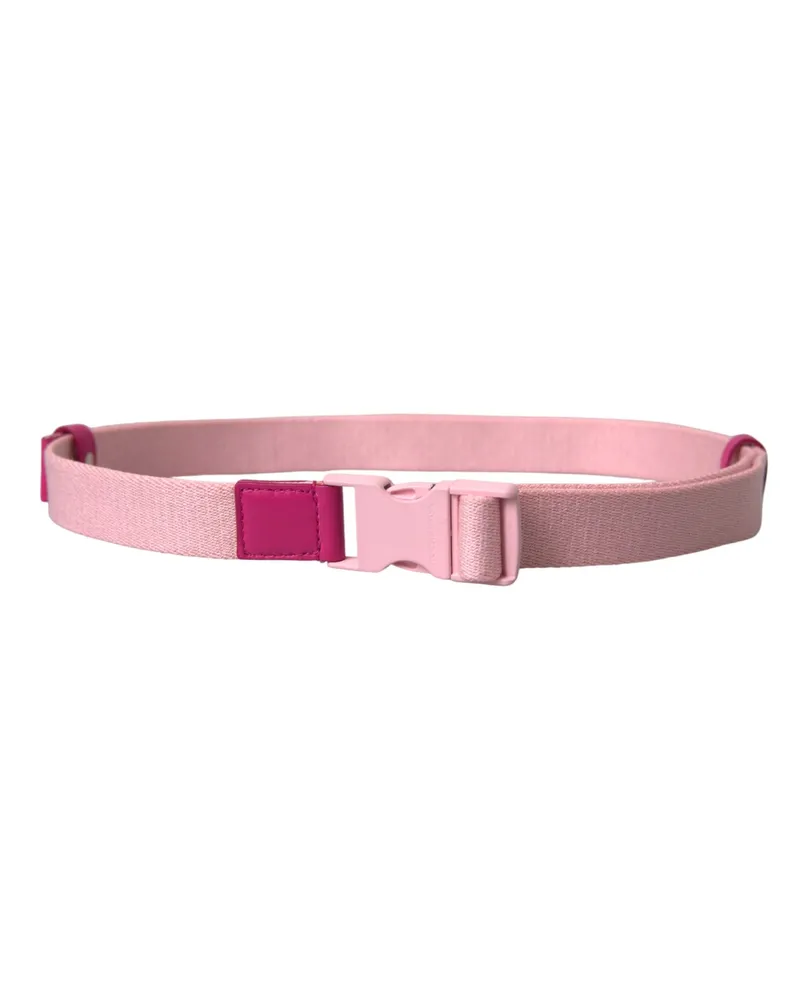 Dolce & Gabbana Pink Canvas Stretch Plastic Buckle Women Belt Pc Pp Pe Pink