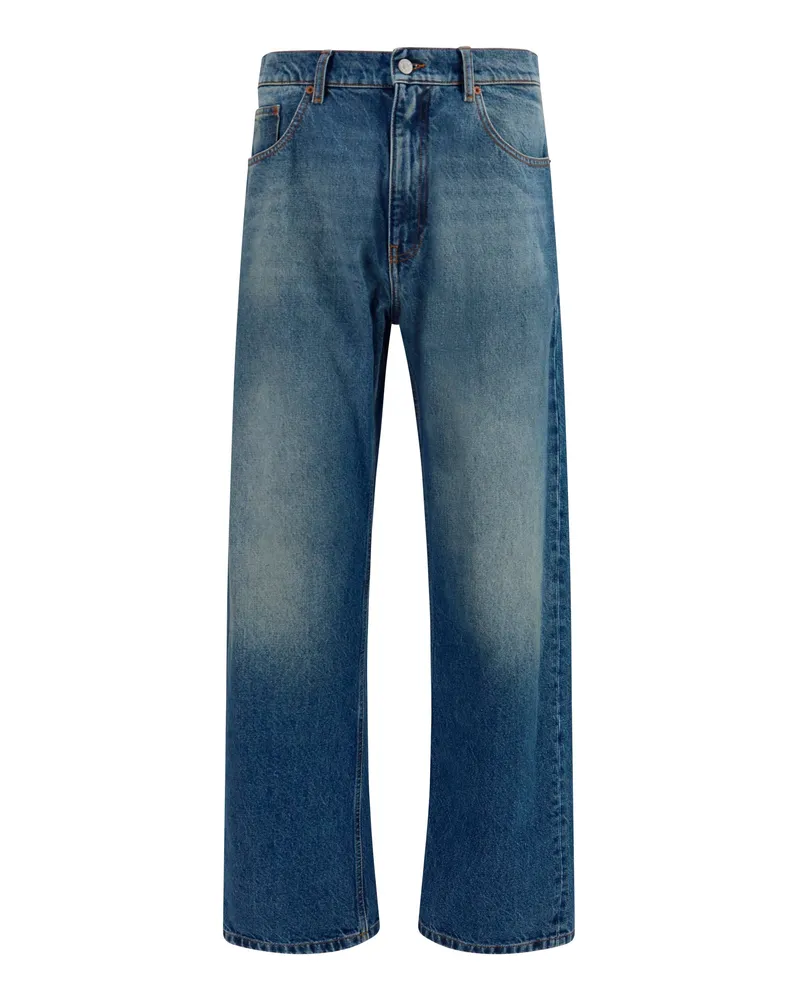 Maison Margiela Men's Straight-Leg Jeans Blue Cotton Blue