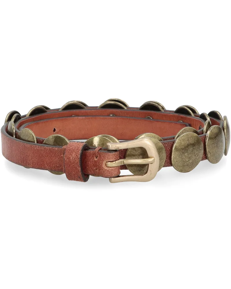 Golden Goose Women's Belt Trinidad Nougat Leather Cow Hide Brown