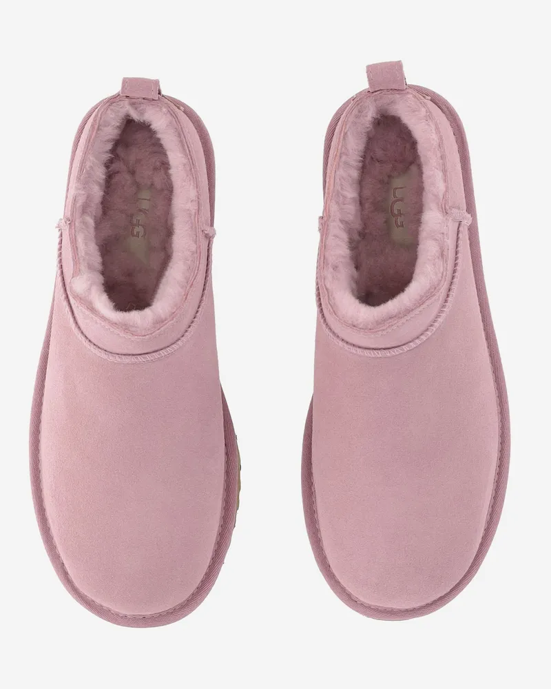UGG Women's Ankle Boots Classic Micro Pink Suede Pink