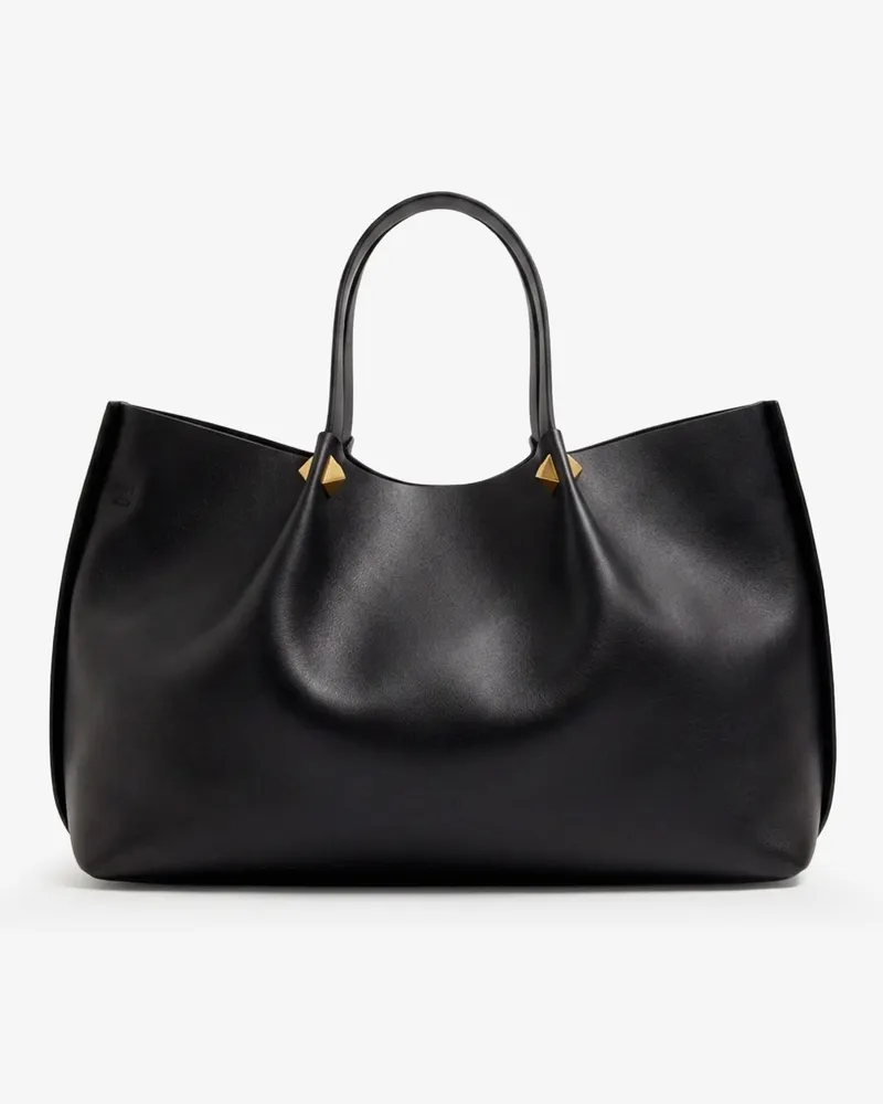 Valentino Garavani Women's Tote Bag Vlogo Signature Black Leather Shoulder Black