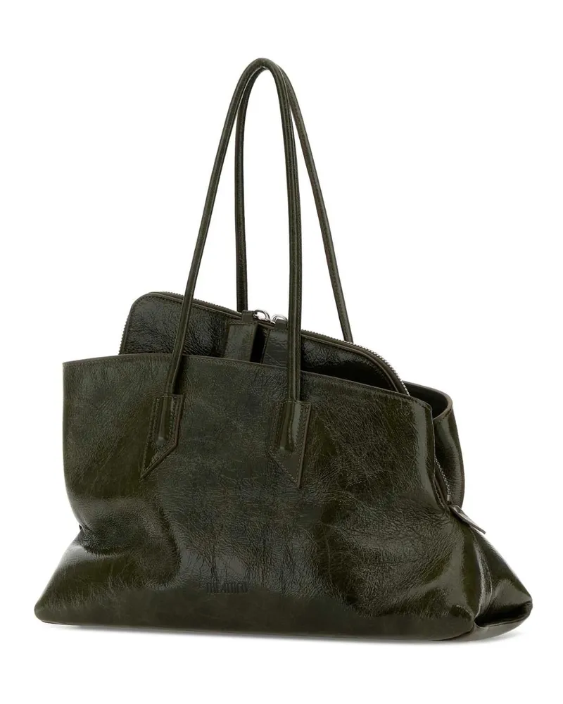 ATTICO Crumpled Leather Shoulder Bag — Brown Brown