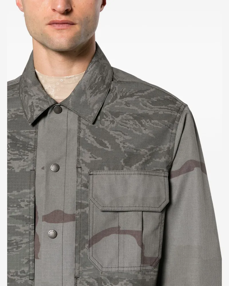 Marine Serre Camouflage Ripstop Overshirt — grey Grey