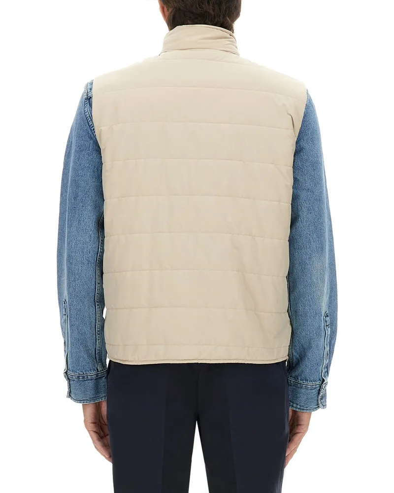 Fay Quilted Polyester Vest — Beige Beige