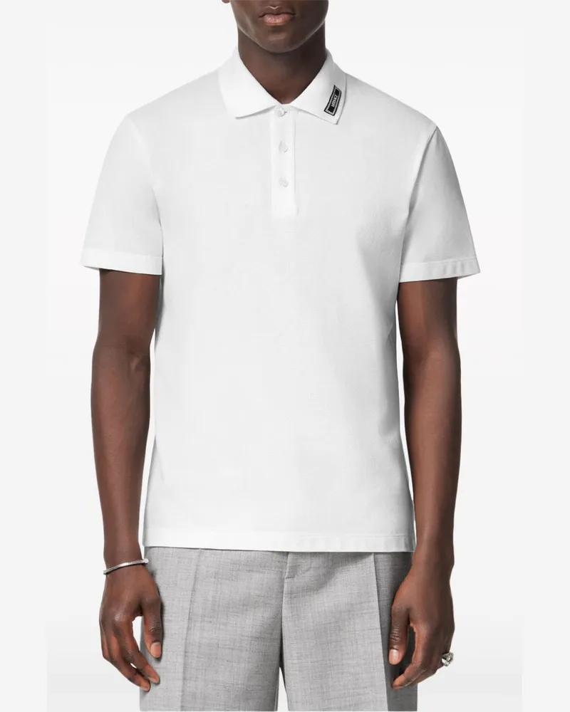 Versace Logo Piquet Polo — White White