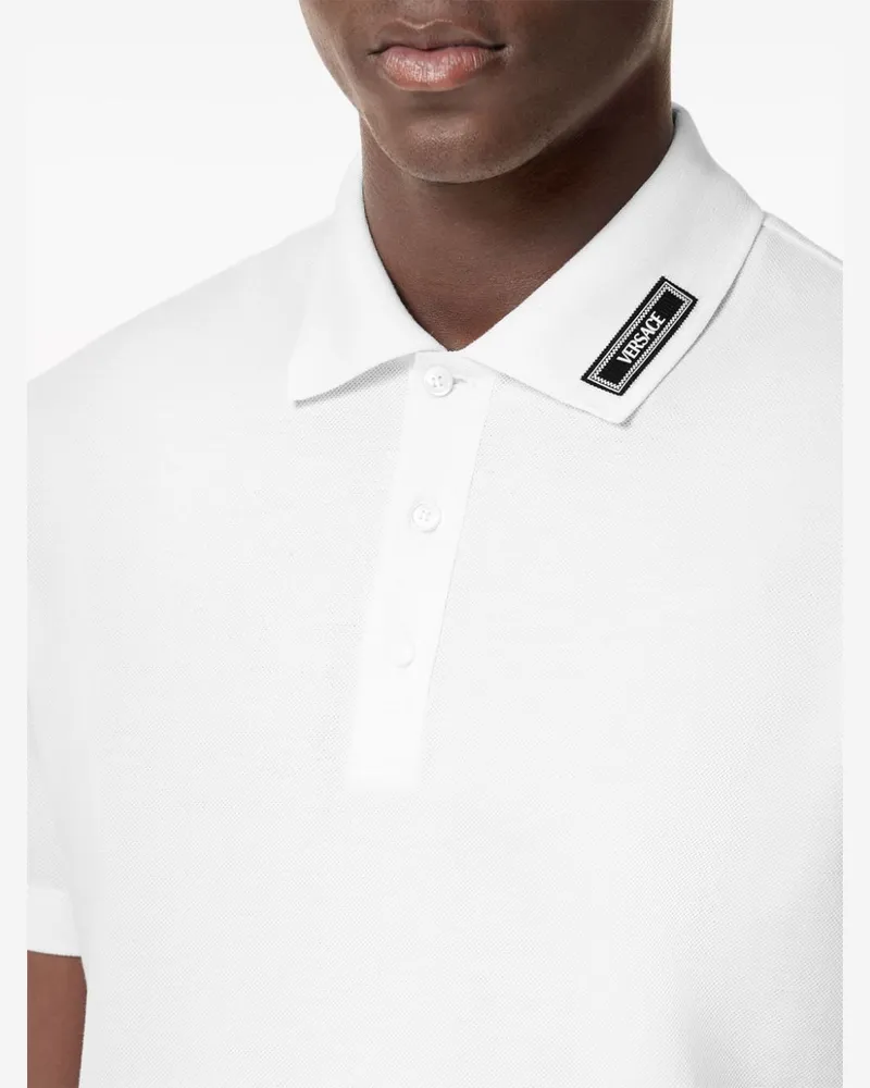 Versace Logo Piquet Polo — White White