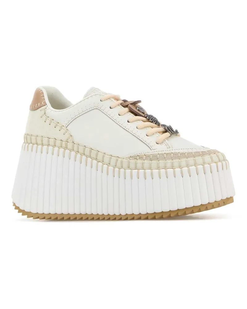Chloé Women's White Leather Nama Sneakers Lovelywhite White