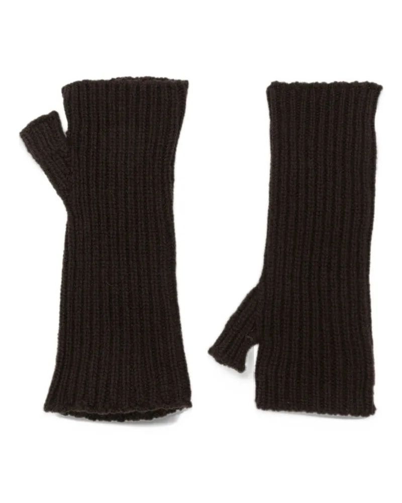 MRZ Wool and Cashmere Fingerless Gloves — Black Black