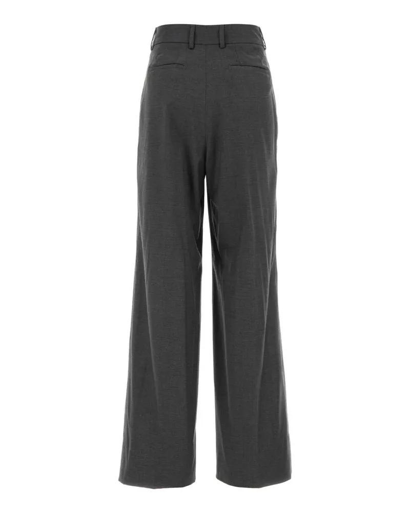 PT TORINO Pleated Virgin Wool Trousers — Gray Gray