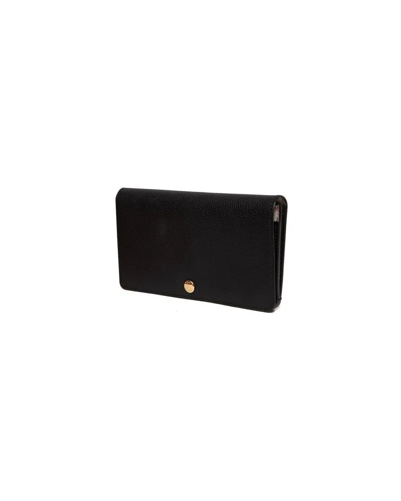 Burberry Calf Grain Leather Wallet — Black Black