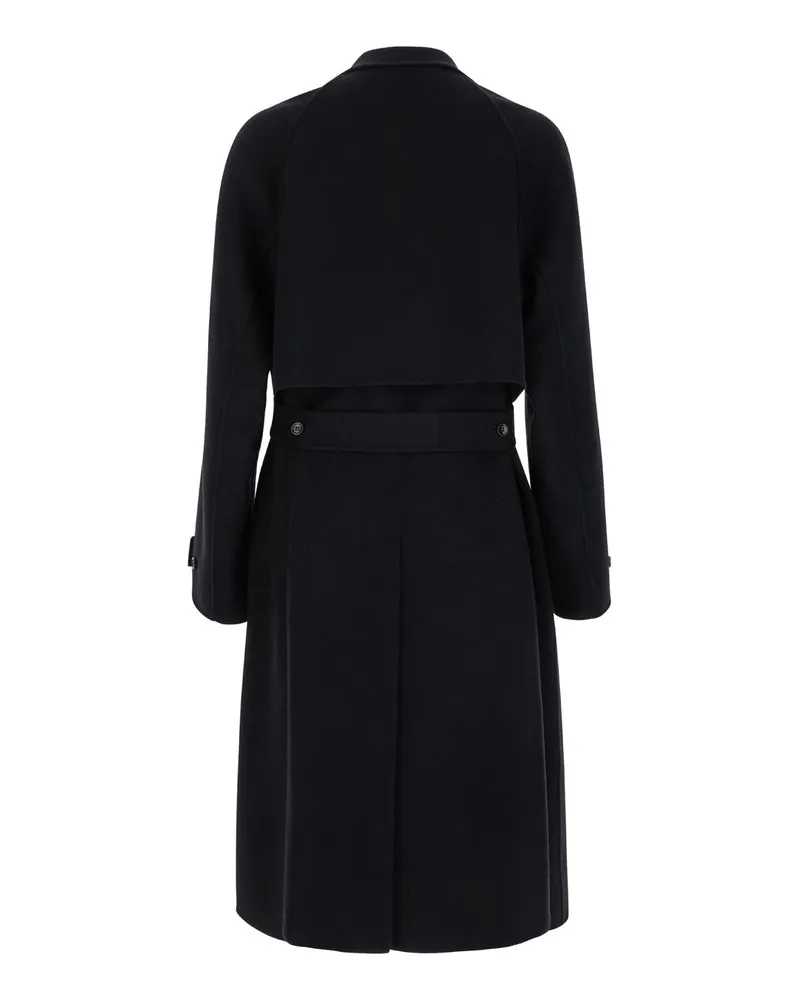 Gucci Men's Black Single-Breasted Wool Coat With Belt Black