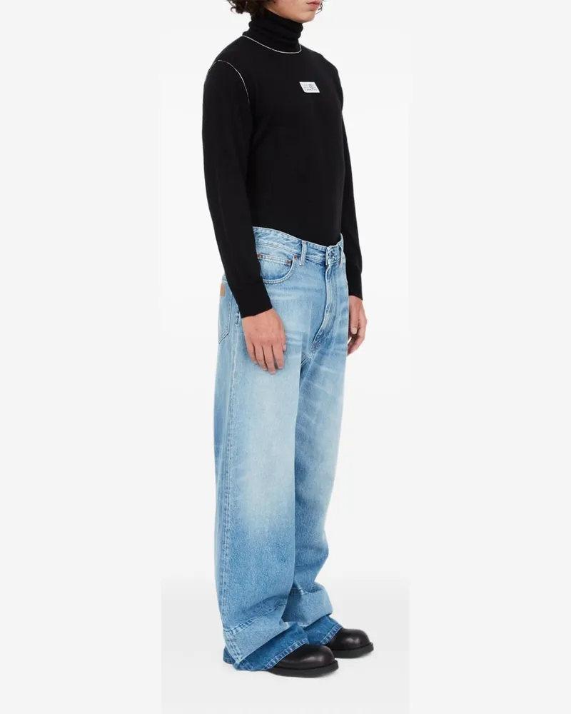 Maison Margiela Faded Cotton Denim Jeans — Light Blue Light