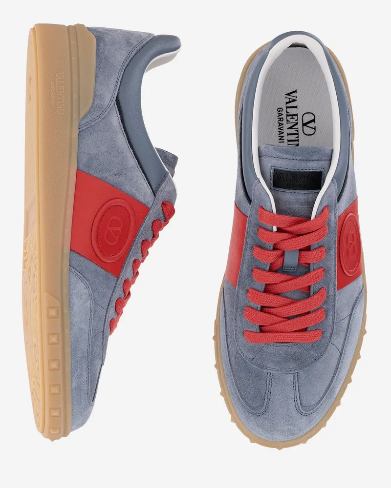Valentino Garavani Men's Low Top Sneakers Leather Trainers Gray