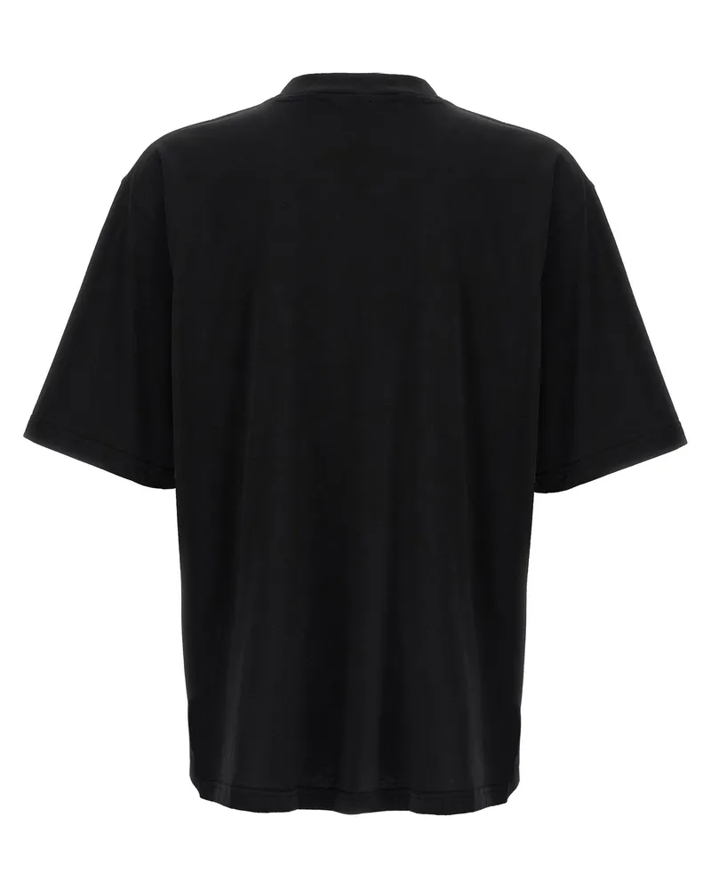 Marni Logo-Embroidered Cotton T-Shirt — Black Black