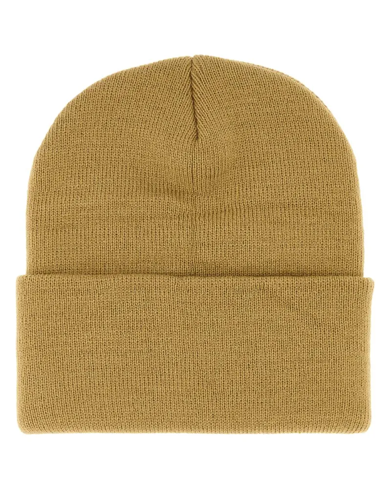 Carhartt WIP Men's Beige Knit Short Watch Hat Brown Exterior: Acrylic Cappelli Beige