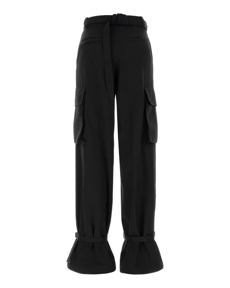 ATTICO Women's Black Nylon Cargo Pant Exterior: Pantaloni Trousers Black