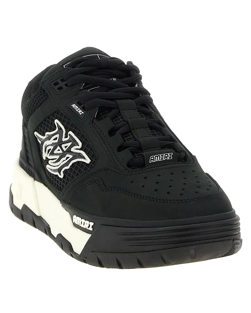 Amiri Calfskin Low-Top Sneakers — Black Black