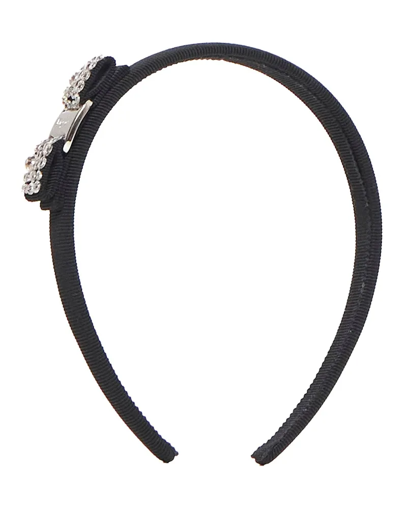 Ferragamo Rhinestone-Embellished Headband — Black Black