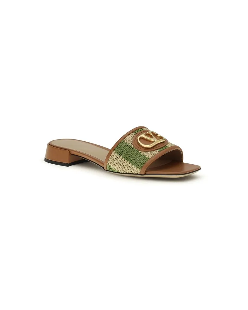 Valentino Garavani Women's Multicolor Viscose Flat Sandals Multicolor