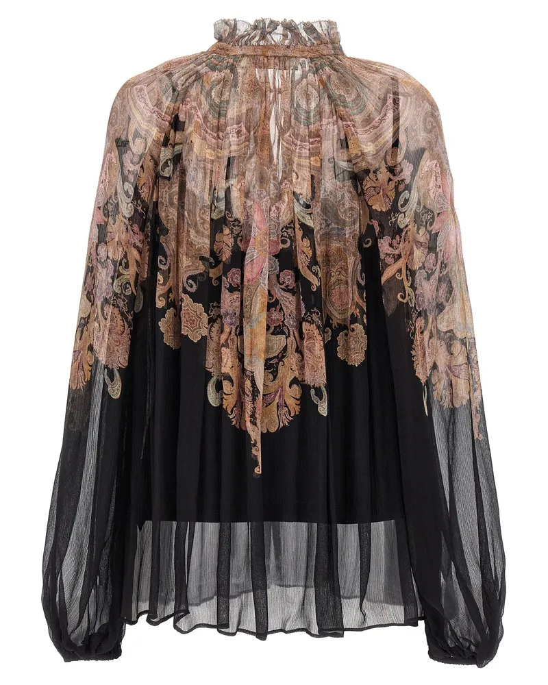 Zimmermann Illustration Billow Blouse — Black Black