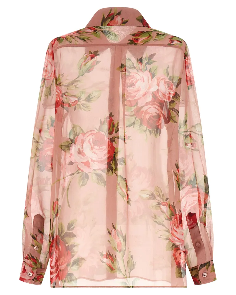 Dolce & Gabbana Women's Multicolor Silk Blouse Pink