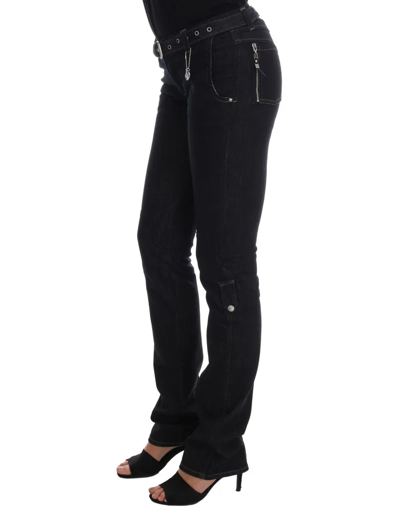 CoSTUME NATIONAL Women's Blue Cotton Stretch Slim Fit Jeans Clothing Navy