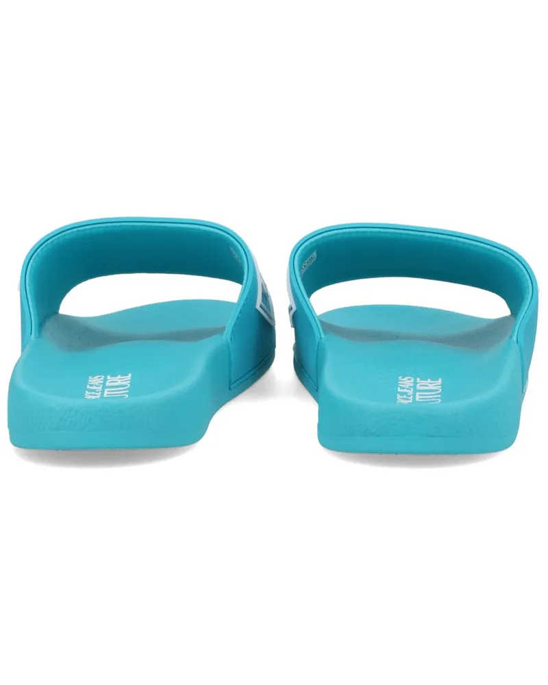 Versace Jeans Logo-Embossed Slides — Blue Blue